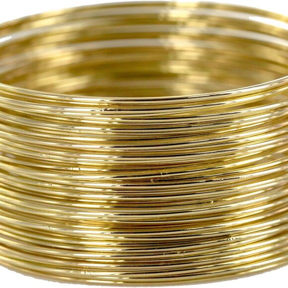 Plus Size Gold Textured Bangle Bracelets 14K Jewelry for Women - Picture 1 of 6